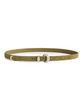 NWT Madewell Domed-Buckle Belt in Worn Olive Suede-Size M